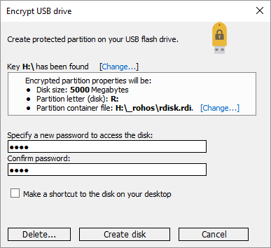 Rohos Mini Drive Encrypt USB Drive