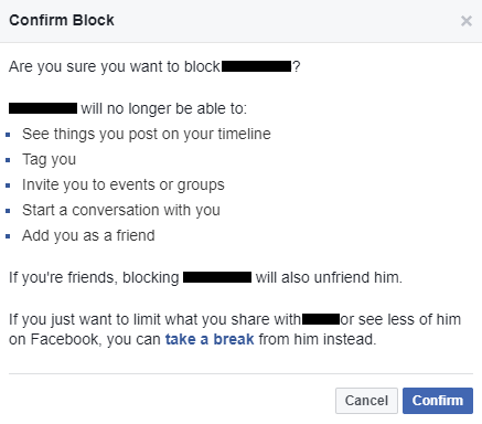 facebook block