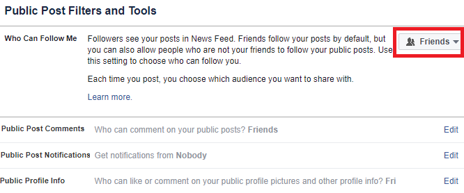 facebook follow public