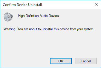 Windows 10 Confirm Driver Uninstall