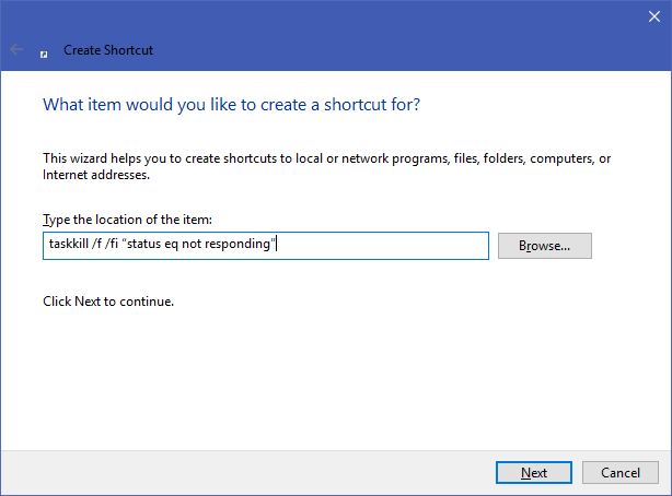 Windows Task Kill Shortcut