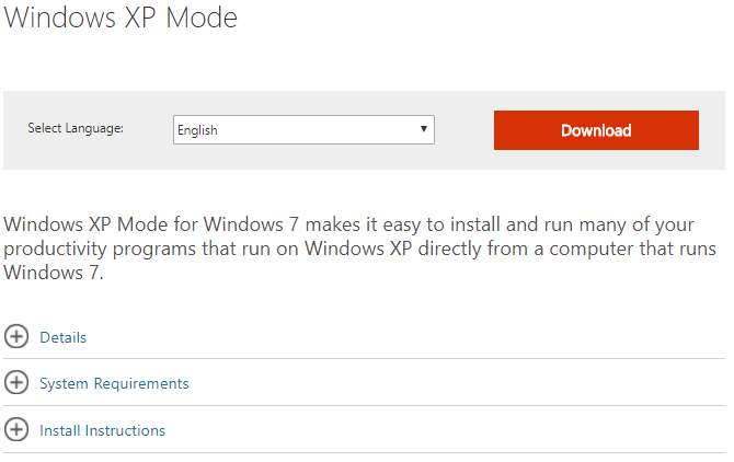 windows xp mode download