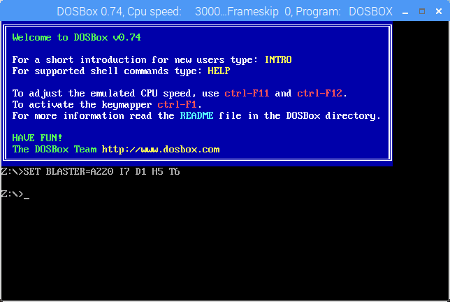 DOSBox on Raspberry Pi