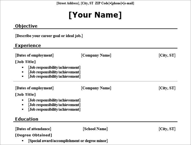 Chronological Resume Template Microsoft Word from static.makeuseof.com