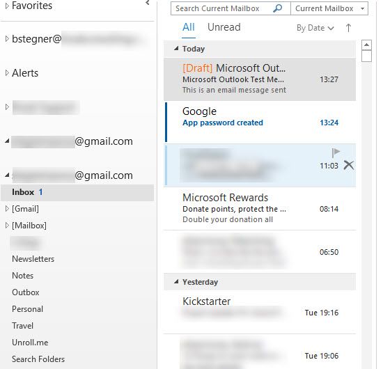 Outlook Manage Gmail