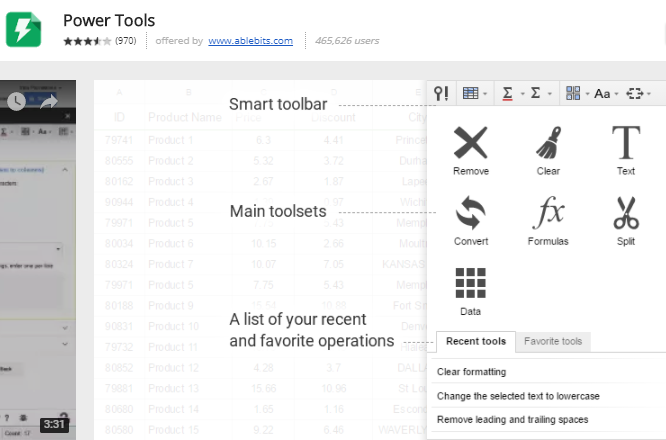 google sheets add ons - Power Tools