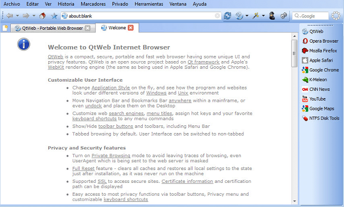open source browsers - qtweb