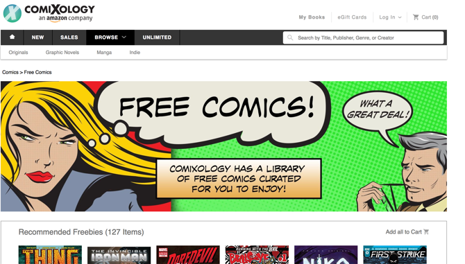 Free comics at Comixology