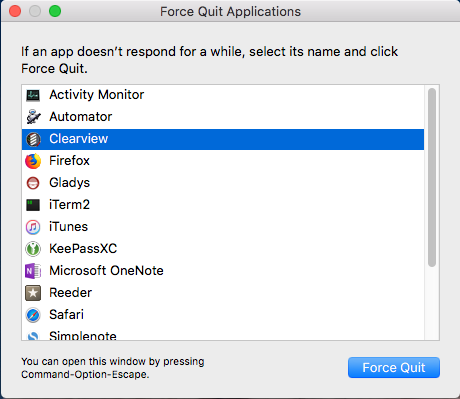 force quit Mac app