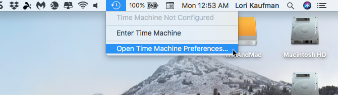 Time Machine Not Configured Mac
