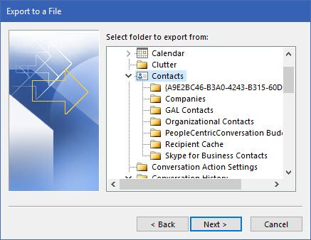 Outlook-Export-Contacts