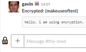 Sent message in Slack, encrypted with Shhlack