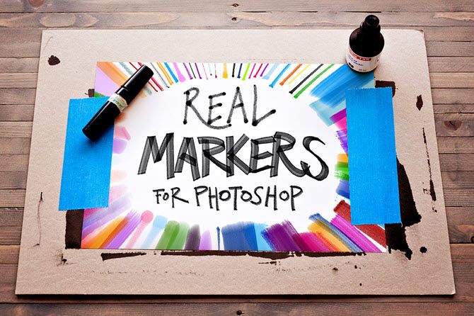 Photoshop brushes -- 12 Markers 