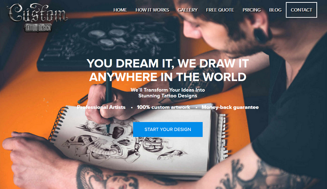Custom Tattoo Design Homepage