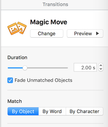 Keynote for Mac Magic Move Option