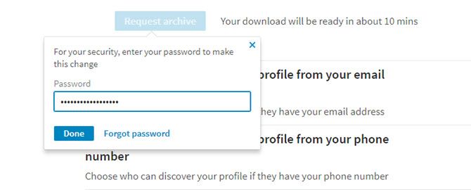 Enter your LinkedIn password here