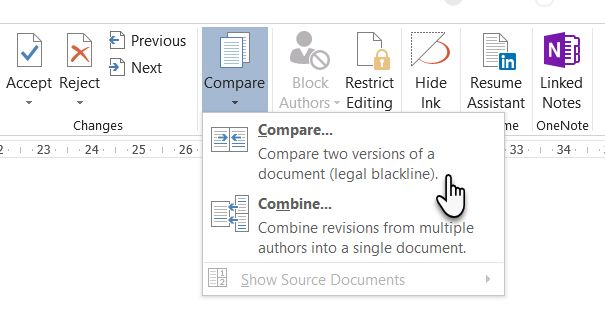 Microsoft Word Compare Two Documents