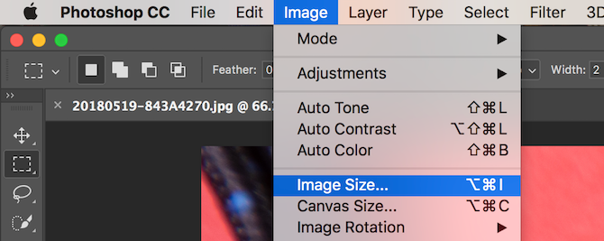 Photoshop image size tool