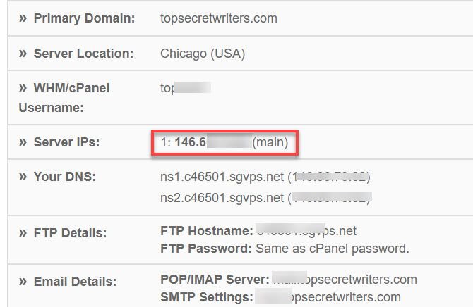 website ip address