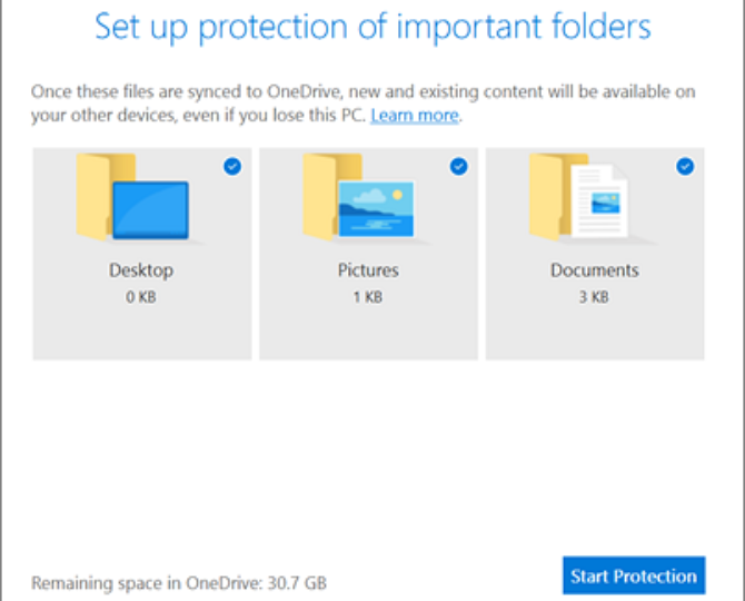 Microsoft OneDrive Folder Protection
