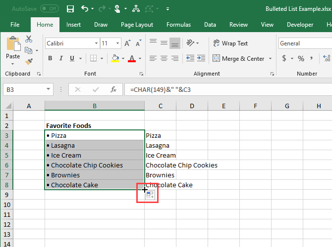 Use AutoFill in Excel to copy a formula to other cells
