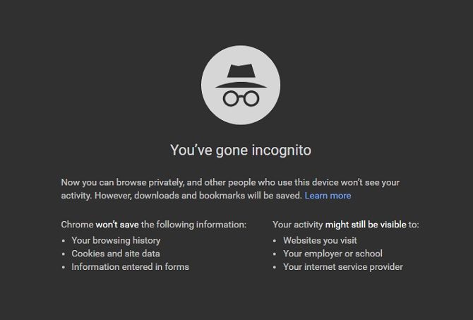 Incognito Mode is Google Chrome's private browsing