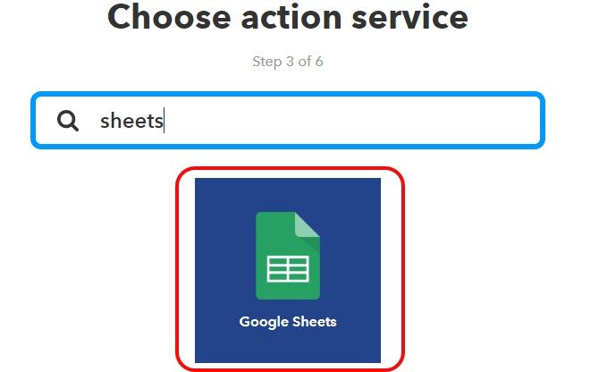 google sheets ifttt action