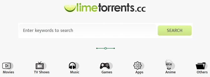 limetorrents search page