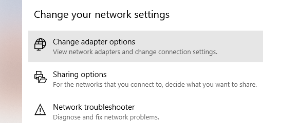 Change Windows network adapter settings