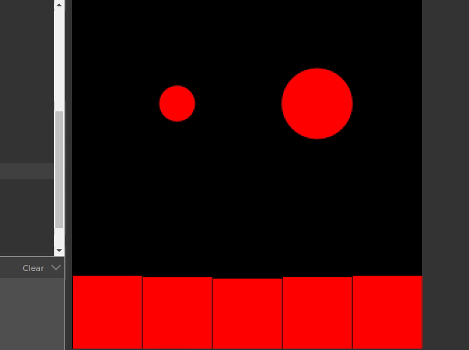 the almost constructed robot face in p5.js
