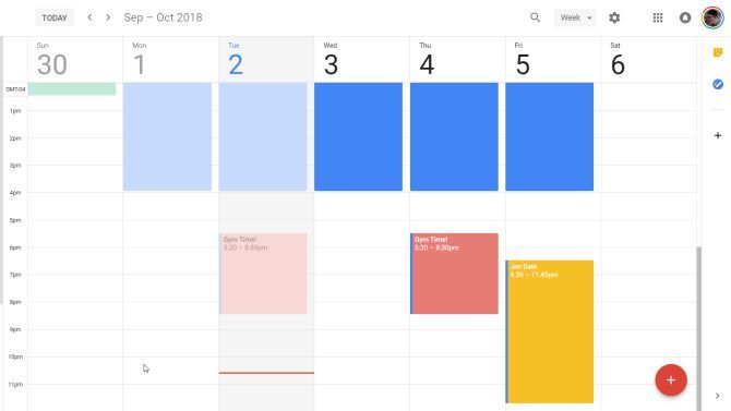 default google calendar