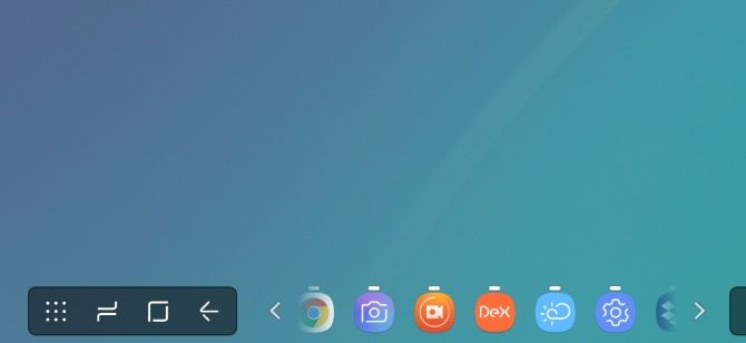 Apps and icons on the DeX desktop
