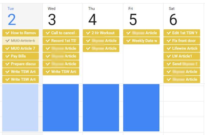 tasks due in calendar
