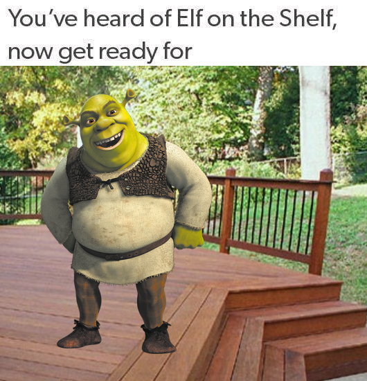 Elf on Shelf Meme Shrek