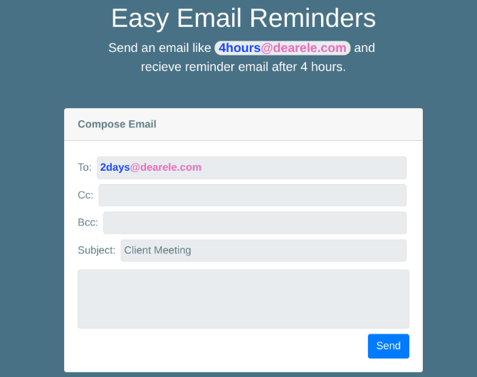 schedule email reminders with dear ele