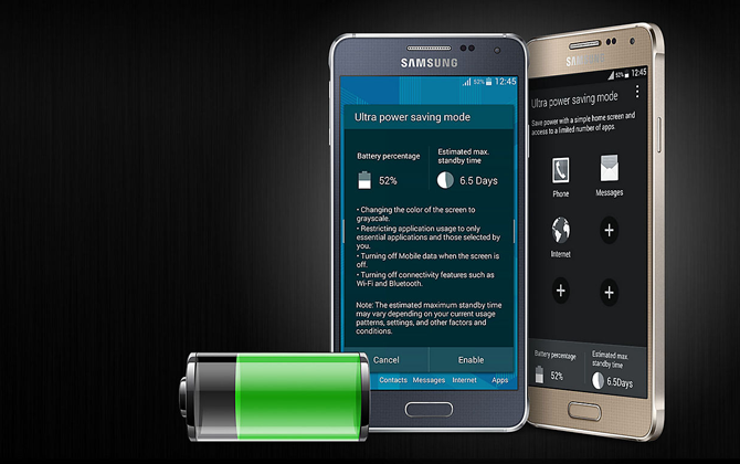 Samsung power saving mode