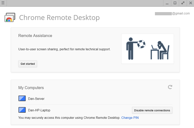 Google Remote Desktop список машин