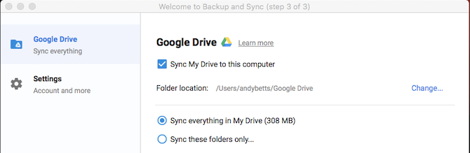 sync google drive folder