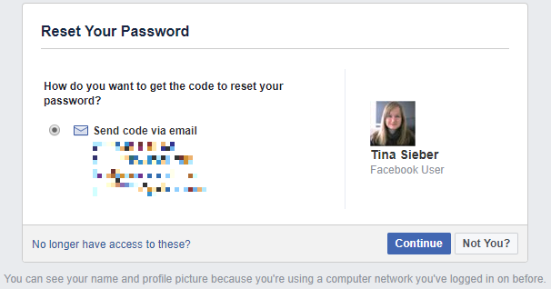 Facebook Reset Your Password