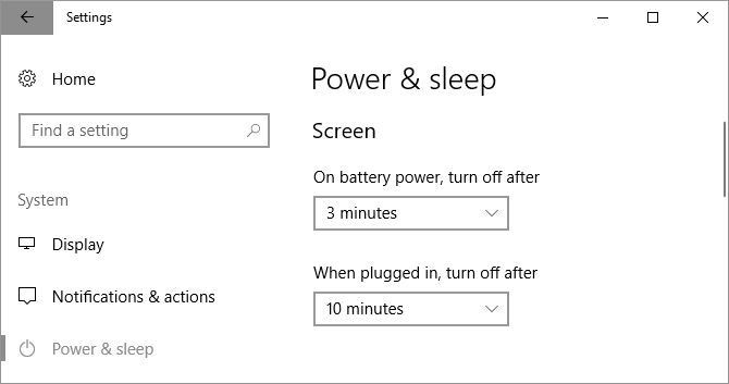 Настройки питания и сна в Windows 10, которые определяют, насколько быстро экран отключается от батареи или при подключении