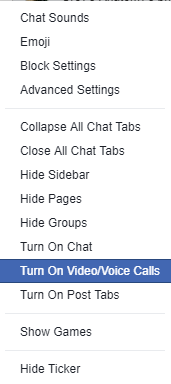 other chat settings on facebook