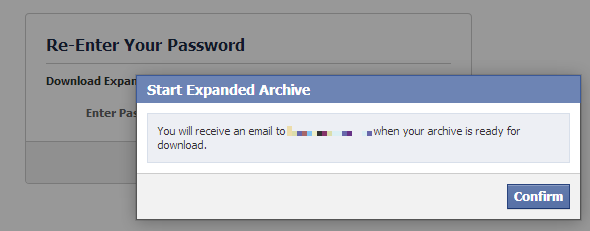 Start Expanded Facebook Archive