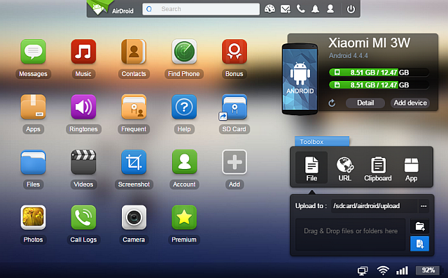 airdroid - android sur pc/mac