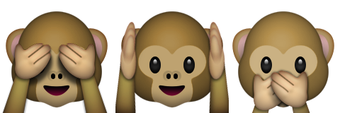 monkeys see hear speak no evil emoji emoticon