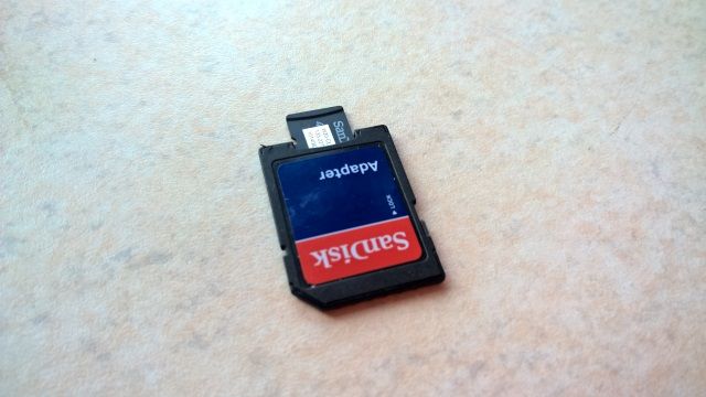 microSD card and adaptor