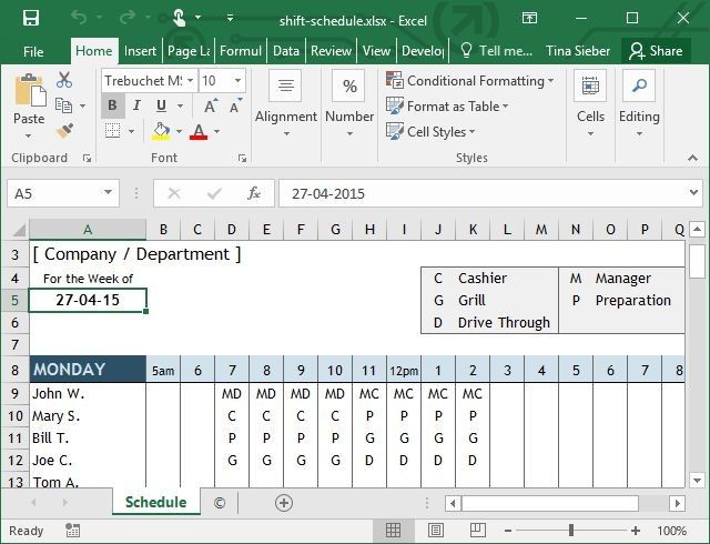 Tips & Templates for Creating a Work Schedule in Excel