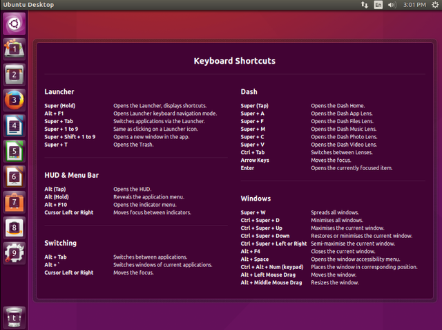 Советы по сочетанию клавиш для Ubuntu