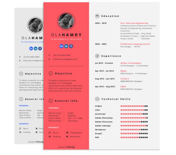 15 free creative resume templates for photoshop and