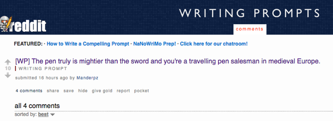 what is creative writing reddit