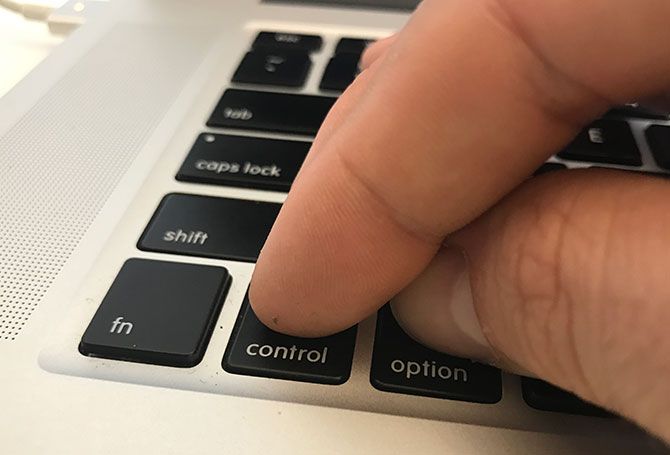 Mac Hold Option and Control